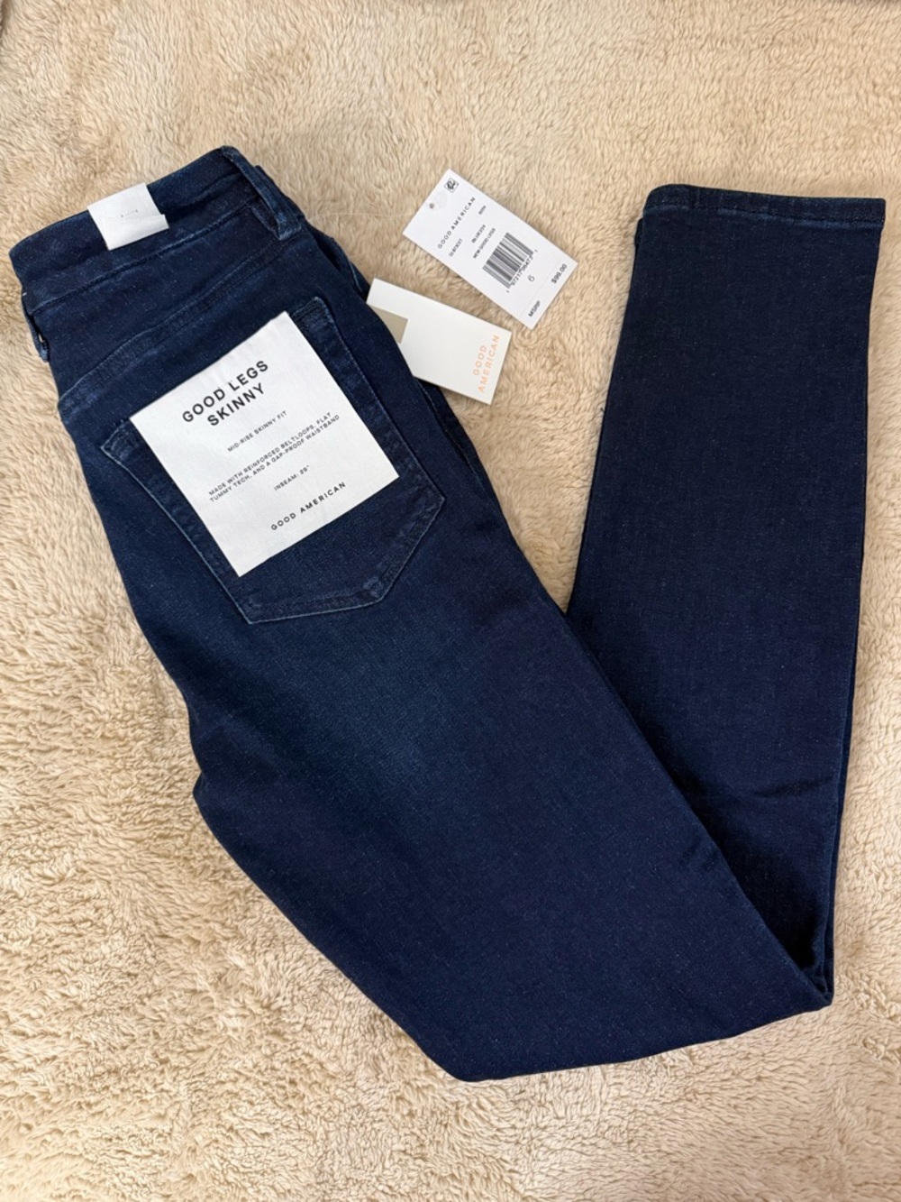 NWT Good American Dark Blue Good Legs Skinny Jeans - Classic Blue Wash